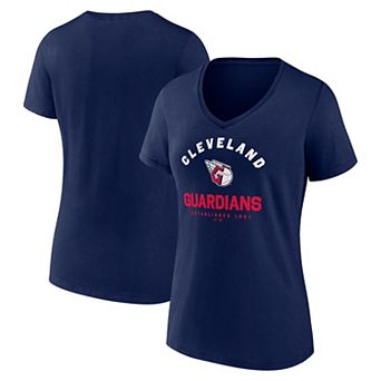 Women's Logo Athletic Navy Cleveland Guardians Unrivaled V-Neck T-Shirt