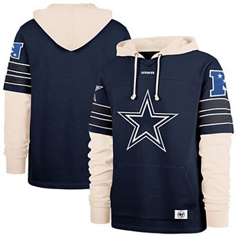 Men's '47 Navy Dallas Cowboys Split Zone Cornerback Duo Hoodie