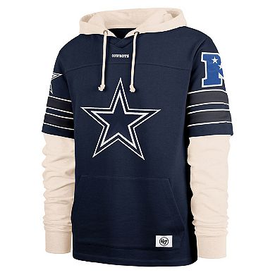 Men's '47 Navy Dallas Cowboys Split Zone Cornerback Duo Hoodie