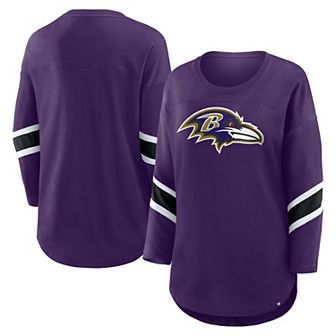 Women's Fanatics Purple Baltimore Ravens Redzone Clear Dimple Long Sleeve 3/4-Sleeve T-Shirt