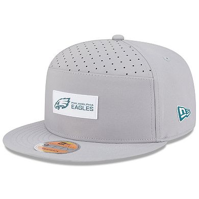 Men's New Era Gray Philadelphia Eagles 2025 Sideline Split Panel 9FIFTY Snapback Hat