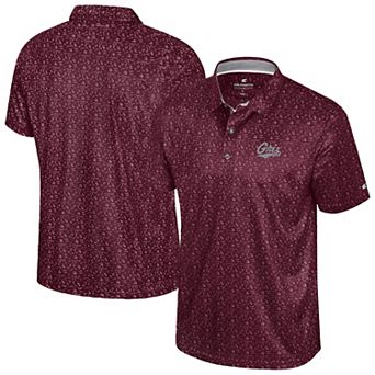 Men's Colosseum Maroon Montana Grizzlies Football Print Polo