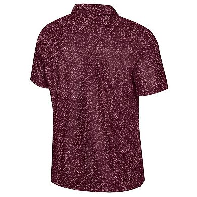 Men's Colosseum Maroon Montana Grizzlies Football Print Polo