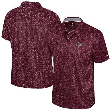 Men's Colosseum Maroon Montana Grizzlies Football Print Polo