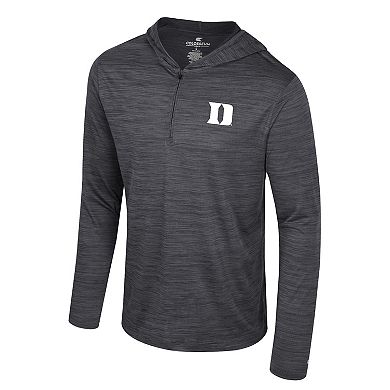 Men's Colosseum Gray Duke Blue Devils Always Sunny Lightweight Quarter-Zip Hoodie