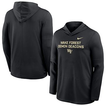 Men's Nike Black Wake Forest Demon Deacons 2025 Sideline Dri-FIT Long Sleeve Hoodie T-Shirt