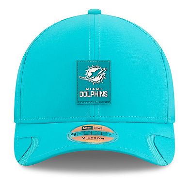 Youth New Era Aqua Miami Dolphins 2025 Sideline 9FORTY Adjustable Hat