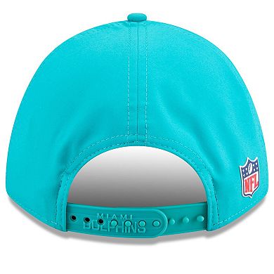Youth New Era Aqua Miami Dolphins 2025 Sideline 9FORTY Adjustable Hat