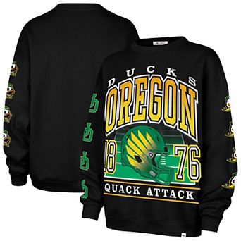 Women's '47 Black Oregon Ducks Go Big Oversized Pullover Sweatshirt