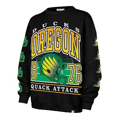 Women's '47 Black Oregon Ducks Go Big Oversized Pullover Sweatshirt