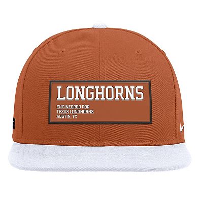 Men's Nike Texas Orange/White Texas Longhorns 2025 On-Field Patch Pro Dri-FIT Snapback Hat