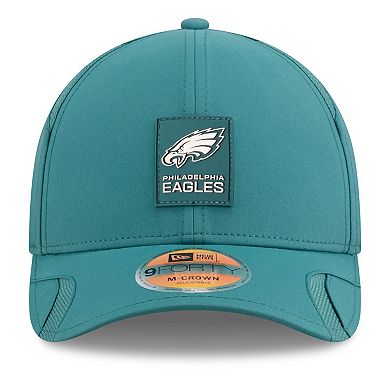 Youth New Era Midnight Green Philadelphia Eagles 2025 Sideline M-Crown 9FORTY Adjustable Hat