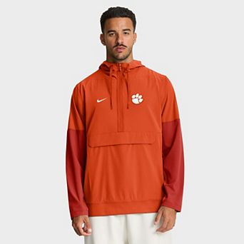 Men's Nike Orange Clemson Tigers Anorak Half-Zip Hoodie Jacket