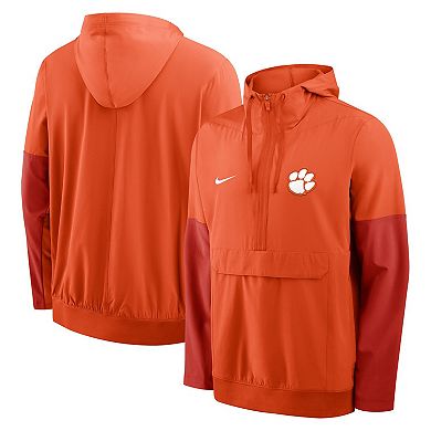 Men's Nike Orange Clemson Tigers Anorak Half-Zip Hoodie Jacket