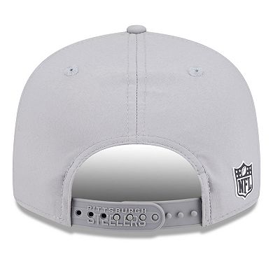 Men's New Era Gray Pittsburgh Steelers 2025 Sideline Split Panel 9FIFTY Snapback Hat
