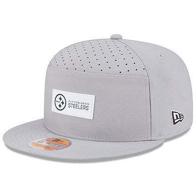 Men's New Era Gray Pittsburgh Steelers 2025 Sideline Split Panel 9FIFTY Snapback Hat