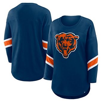 Women's Fanatics Navy Chicago Bears Redzone Clear Dimple Long Sleeve 3/4-Sleeve T-Shirt