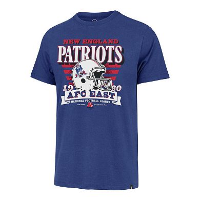 Men's '47 Royal New England Patriots Stripe Splash Franklin Throwback T-Shirt