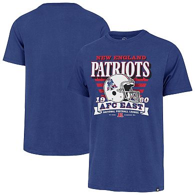 Men's '47 Royal New England Patriots Stripe Splash Franklin Throwback T-Shirt