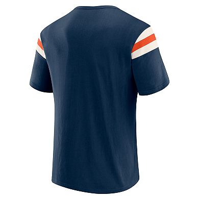 Men's Darius Rucker Collection by Fanatics Navy Houston Astros Distressed Sleeve Stripe T-Shirt