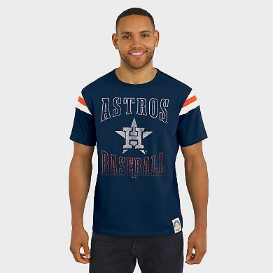 Men's Darius Rucker Collection by Fanatics Navy Houston Astros Distressed Sleeve Stripe T-Shirt