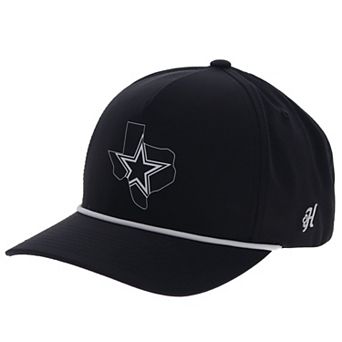 Men's HOOey Black Dallas Cowboys Texas Logo Rope Adjustable Hat