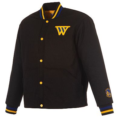 Men's JH Design Black Golden State Warriors Statement Edition Full-Snap Jacket