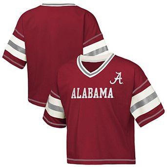 Girls Youth Outerstuff Crimson Alabama Crimson Tide Gridiron Jersey V-Neck T-Shirt