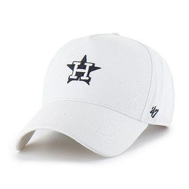 Men's '47 White Houston Astros Foundational Pinch Offside Adjustable Hat