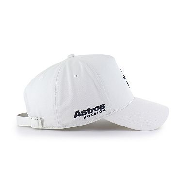 Men's '47 White Houston Astros Foundational Pinch Offside Adjustable Hat