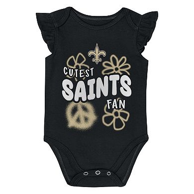 Girls Newborn & Infant Outerstuff New Orleans Saints The Sunshine Two-Piece Bodysuit Set