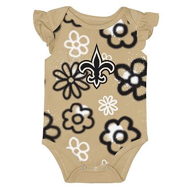 Girls Newborn & Infant Outerstuff New Orleans Saints The Sunshine Two-Piece Bodysuit Set