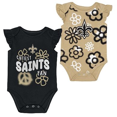 Girls Newborn & Infant Outerstuff New Orleans Saints The Sunshine Two-Piece Bodysuit Set