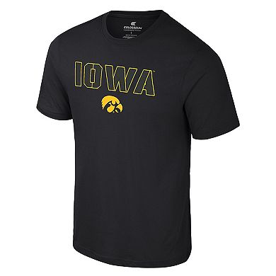 Men's Colosseum Black Iowa Hawkeyes Color Pop Active Blend T-Shirt