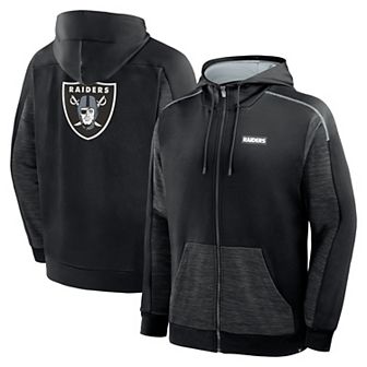 Men's Fanatics Black Las Vegas Raiders Checkdown Pass Full-Zip Hoodie