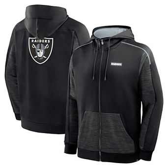 Men's Fanatics Black Las Vegas Raiders Checkdown Pass Full-Zip Hoodie