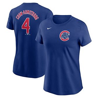 Women's Nike Pete Crow-Armstrong Royal Chicago Cubs Fuse Name & Number T-Shirt