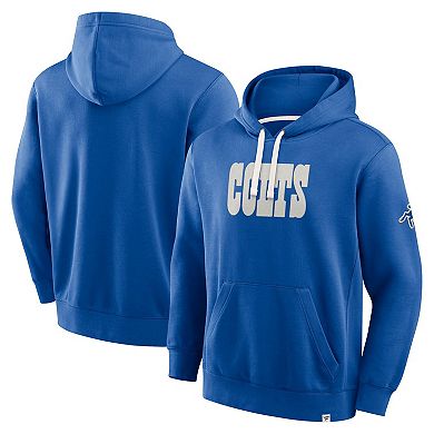 Men's Fanatics Royal Indianapolis Colts New Horizons Heritage Pullover Hoodie