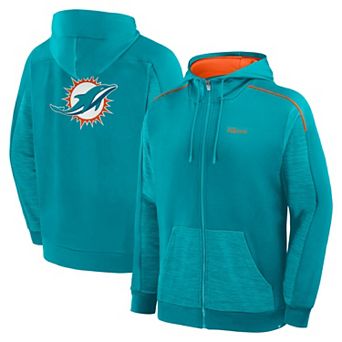 Men's Fanatics Aqua Miami Dolphins Checkdown Pass Full-Zip Hoodie