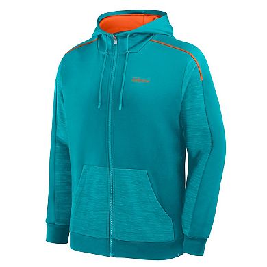 Men's Fanatics Aqua Miami Dolphins Checkdown Pass Full-Zip Hoodie