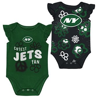 Girls Newborn & Infant Outerstuff Green/Black New York Jets The Sunshine Two-Piece Bodysuit Set