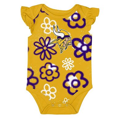 Girls Newborn & Infant Outerstuff Minnesota Vikings The Sunshine Two-Piece Bodysuit Set