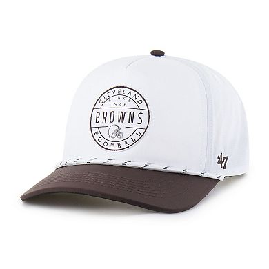 Men's '47 White/Brown Cleveland Browns Suburbia Hitch Two-Tone Adjustable Hat