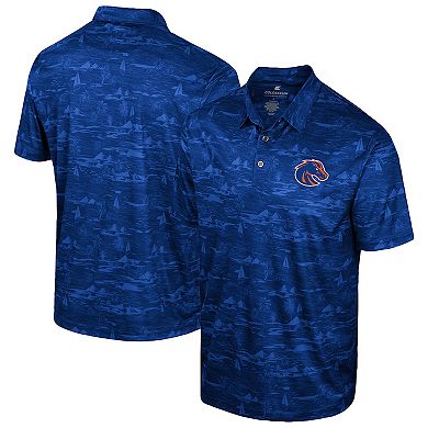 Men's Colosseum Royal Boise State Broncos Daly Print Polo