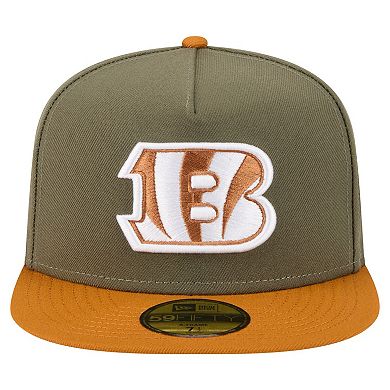 Men's New Era Olive/Brown Cincinnati Bengals Color Pack A-Frame 59FIFTY Fitted Hat