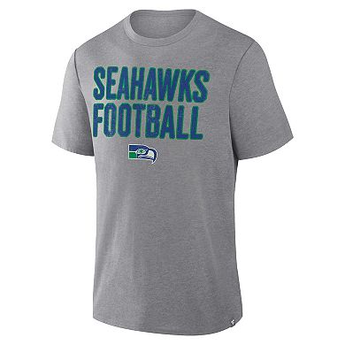 Men's Fanatics Heather Gray Seattle Seahawks First Down Tribute Tri-Blend T-Shirt