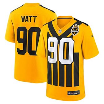 Men's Nike T.J. Watt Gold Pittsburgh Steelers Alternate 1933 Throwback Game Jersey