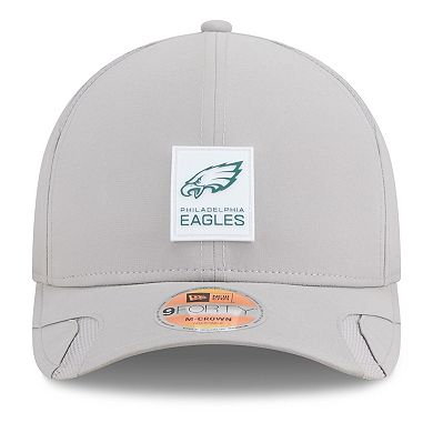 Men's New Era Gray Philadelphia Eagles 2025 Sideline M-Crown 9FORTY Adjustable Hat