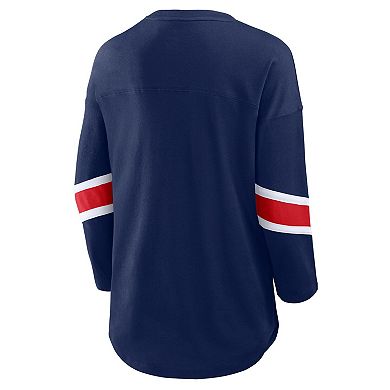 Women's Fanatics Navy New England Patriots Redzone 3/4-Sleeve T-Shirt