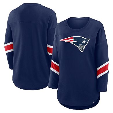 Women's Fanatics Navy New England Patriots Redzone 3/4-Sleeve T-Shirt